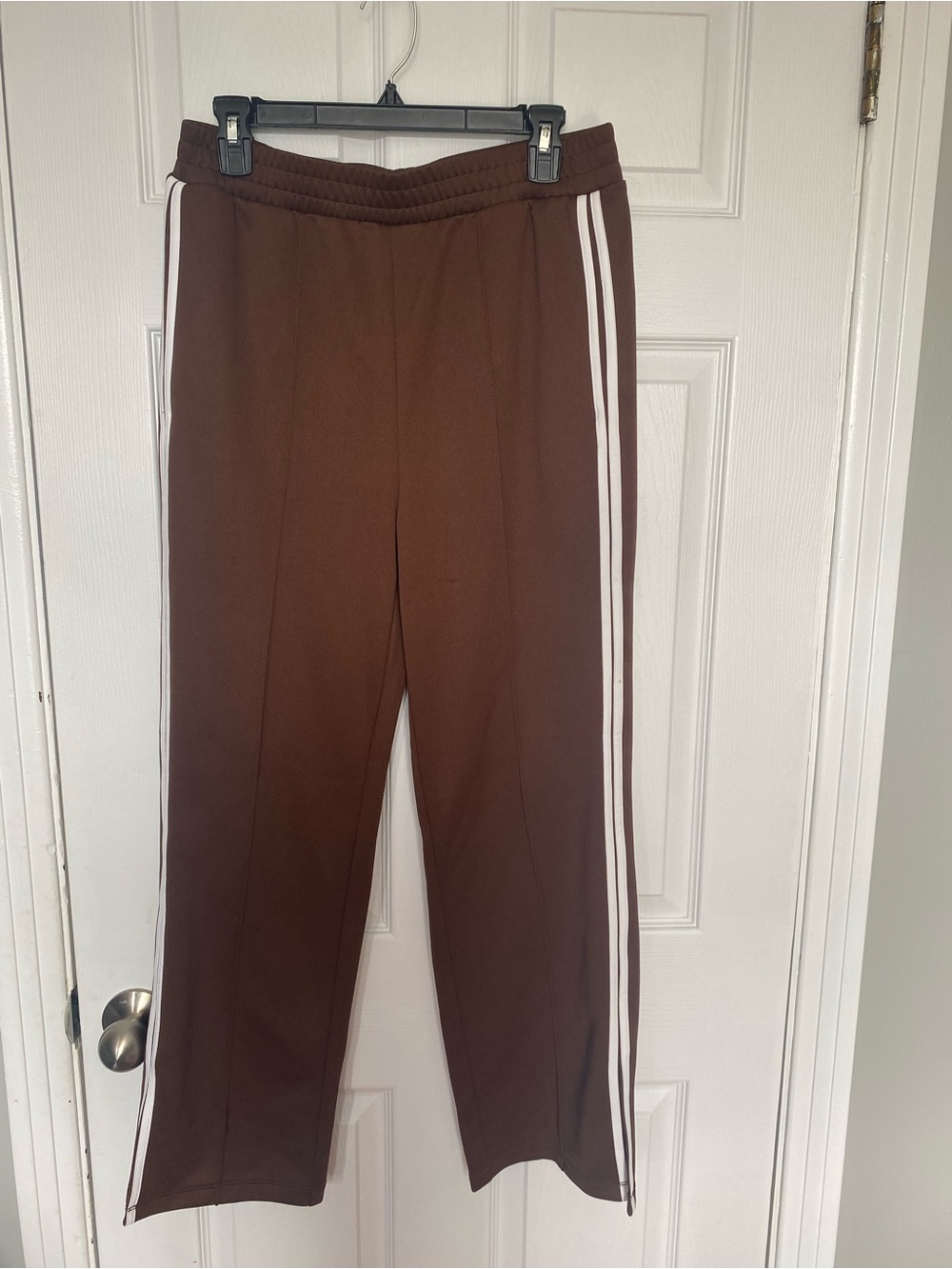 Joe Fresh Active Brown Track Pants Side Stripe Joggers Size M